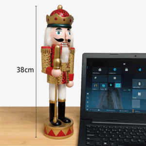 👑 木製ナッツクラッカー国王レッドゴールド（約38cm）ギフトボックス付き｜TENETS森の花屋