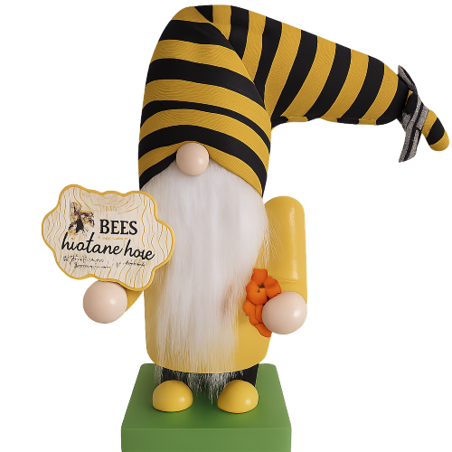 🐝ミツバチノーム 木製ハンドメイド人形|北欧風インテリア 置物 ギフト|Bee Gnome Wooden