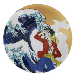 【醤油皿】ワンピース 九谷焼 小皿 大波 ルフィ