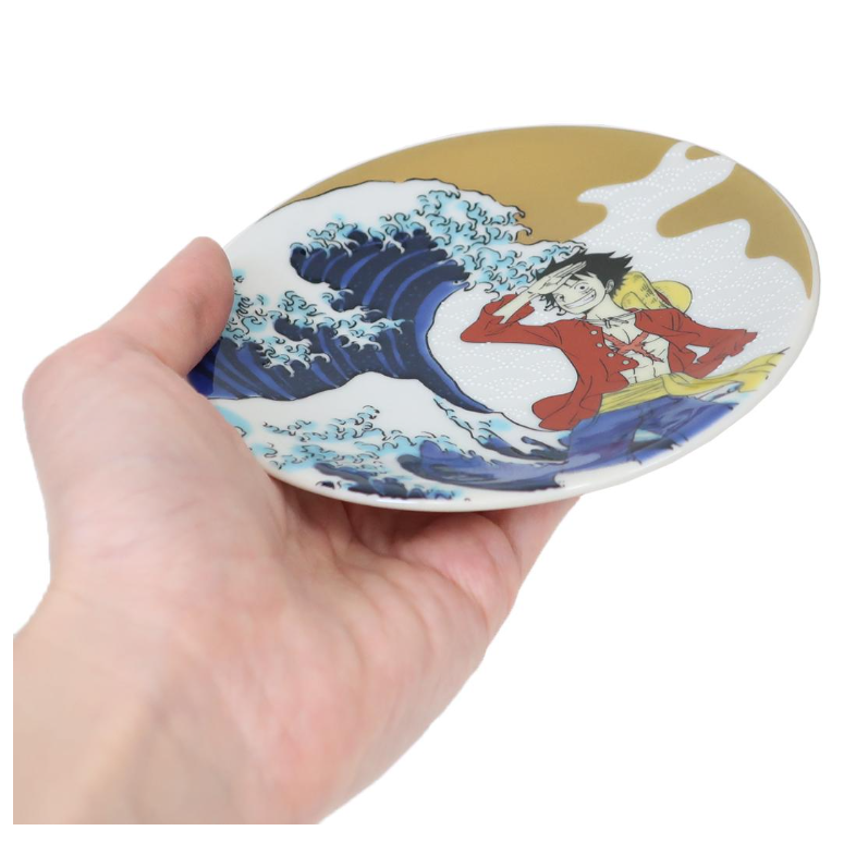 【醤油皿】ワンピース 九谷焼 小皿 大波 ルフィ - 画像 (4)
