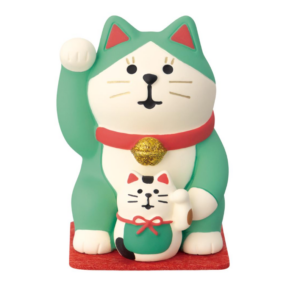【マスコット】concombre FUKU 福 MONO 開運カラー招き猫 緑 平穏無事