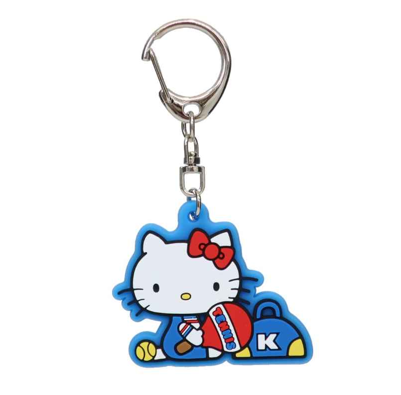 【キーホルダー】ハローキティ ラバーキーホルダー アクティブ BL